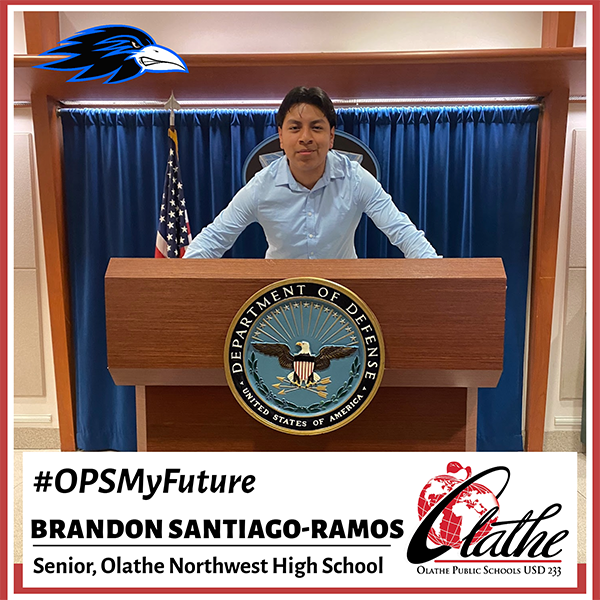 Brandon standing at podium at Department of Defense